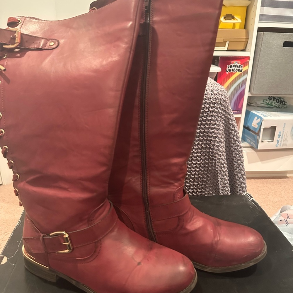 Torrid Oxblood Color Knee Boots 10W Shoes- Gently Used